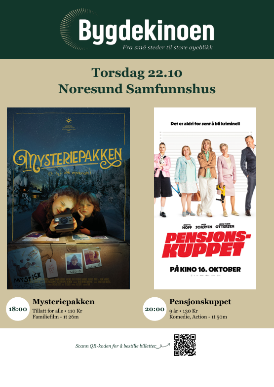 Lenke til artikkel: Bygdekino på Noresund samfunnshus 22.november