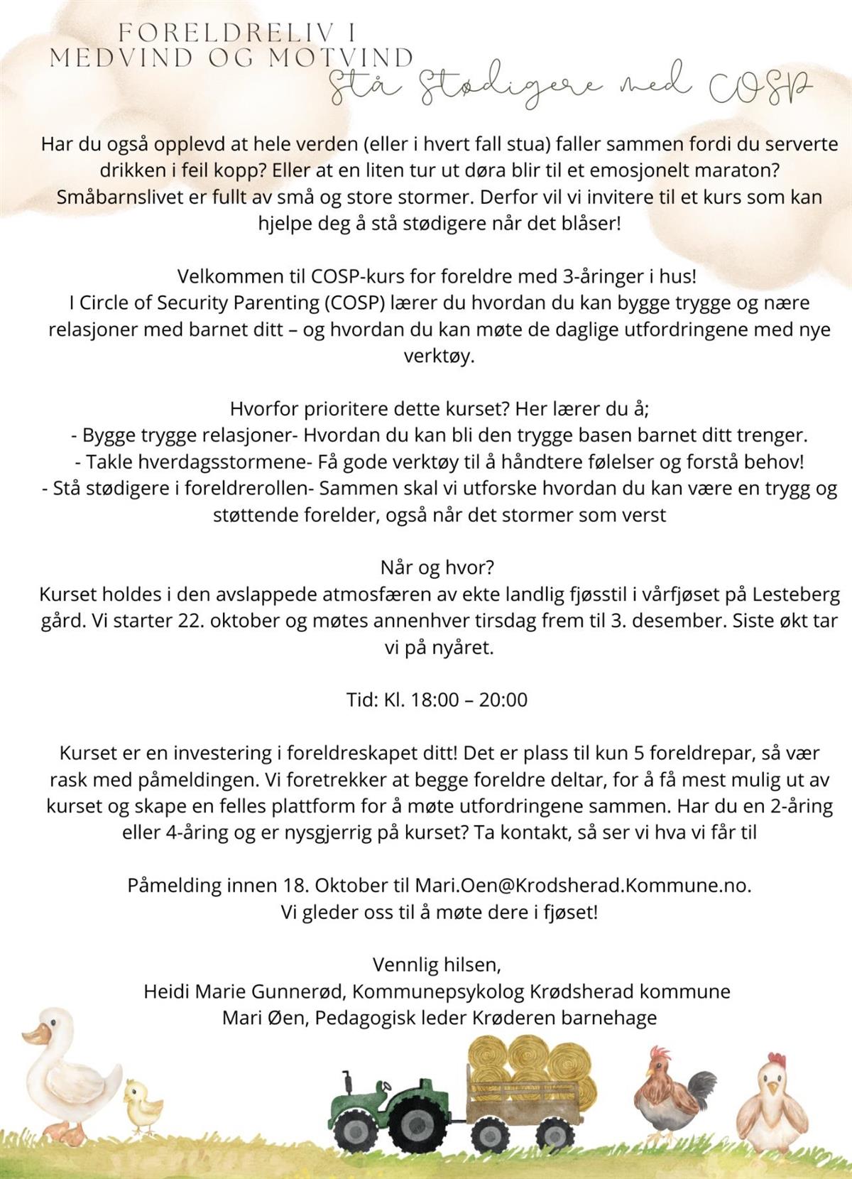 Informaasjonsplakat - Klikk for stort bilde