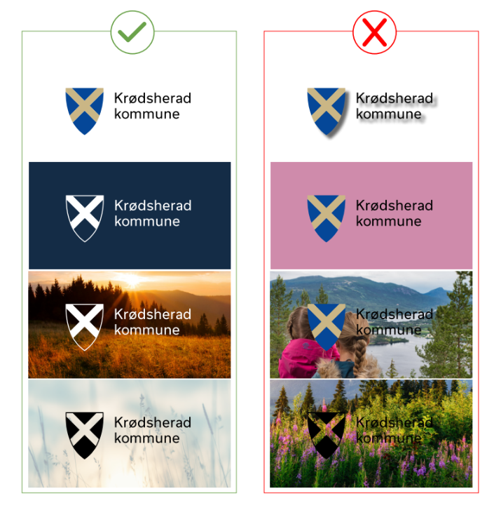 Illustrasjonsbilde av plassering av kommunelogo - Klikk for stort bilde