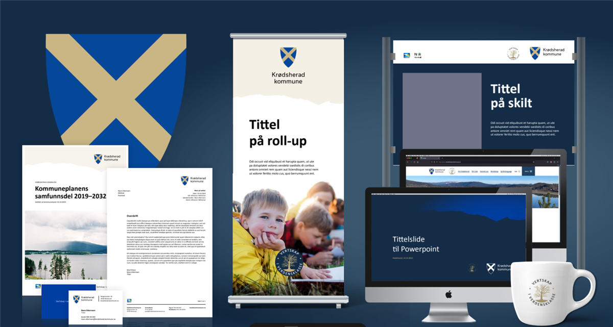 Illustrasjonsbilde av materiell med logofiler - Klikk for stort bilde