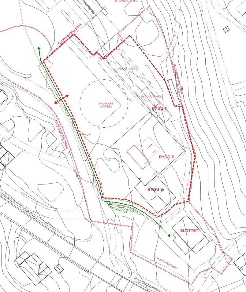 Kart som viser byggeplass - Klikk for stort bilde